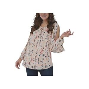 Haute Hippie Tribe Women's Printed Long Sleeve Top Peach Floral - Regular